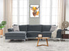 DS New Ronni Sectional Sofa with Left Chaise Velvet Dark Grey