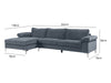 DS New Ronni Sectional Sofa with Left Chaise Velvet Dark Grey