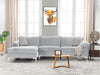 DS New Ronni Sectional Sofa with Left Chaise Velvet Grey