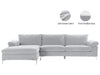 DS New Ronni Sectional Sofa with Left Chaise Velvet Grey