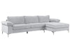 DS New Ronni Sectional Sofa with Right Chaise Velvet Grey