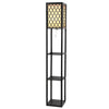 DS NA Floor Lamp Storage Shelf LED Lamps Vintage Standing Reading Light Bedroom