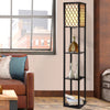 DS NA Floor Lamp Storage Shelf LED Lamps Vintage Standing Reading Light Bedroom