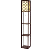 DS NA Floor Lamp LED Storage Shelf Standing Vintage Wood Light Reading Bedroom