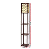 DS NA Floor Lamp LED Storage Shelf Standing Vintage Wood Light Reading Bedroom