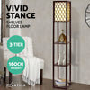 DS NA Floor Lamp LED Storage Shelf Standing Vintage Wood Light Reading Bedroom