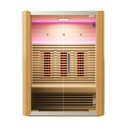 3 Person Low EMF Far Infrared With Red Light Tube Full spectrum Sauna