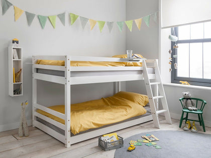 Polli Bunk Bed White with 15cm Mattress Combo