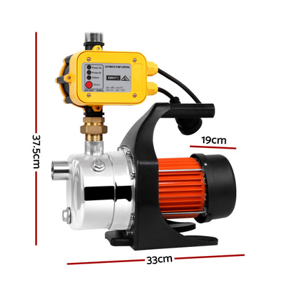 DS NA Giantz 1500W High Pressure Garden Water Pump with Auto Controller yellow