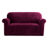 DS NA Artiss Velvet Sofa Cover Plush Couch Cover Lounge  2 Seater Ruby Red