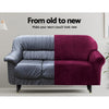 DS NA Artiss Velvet Sofa Cover Plush Couch Cover Lounge  2 Seater Ruby Red