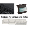 DS NA Artiss Velvet Sofa Cover Plush Couch Cover Lounge Slipcover 3 Seater Black