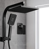 DS NA WELS 8'' Rain Shower Head Mixer Square Handheld High Pressure Wall Black