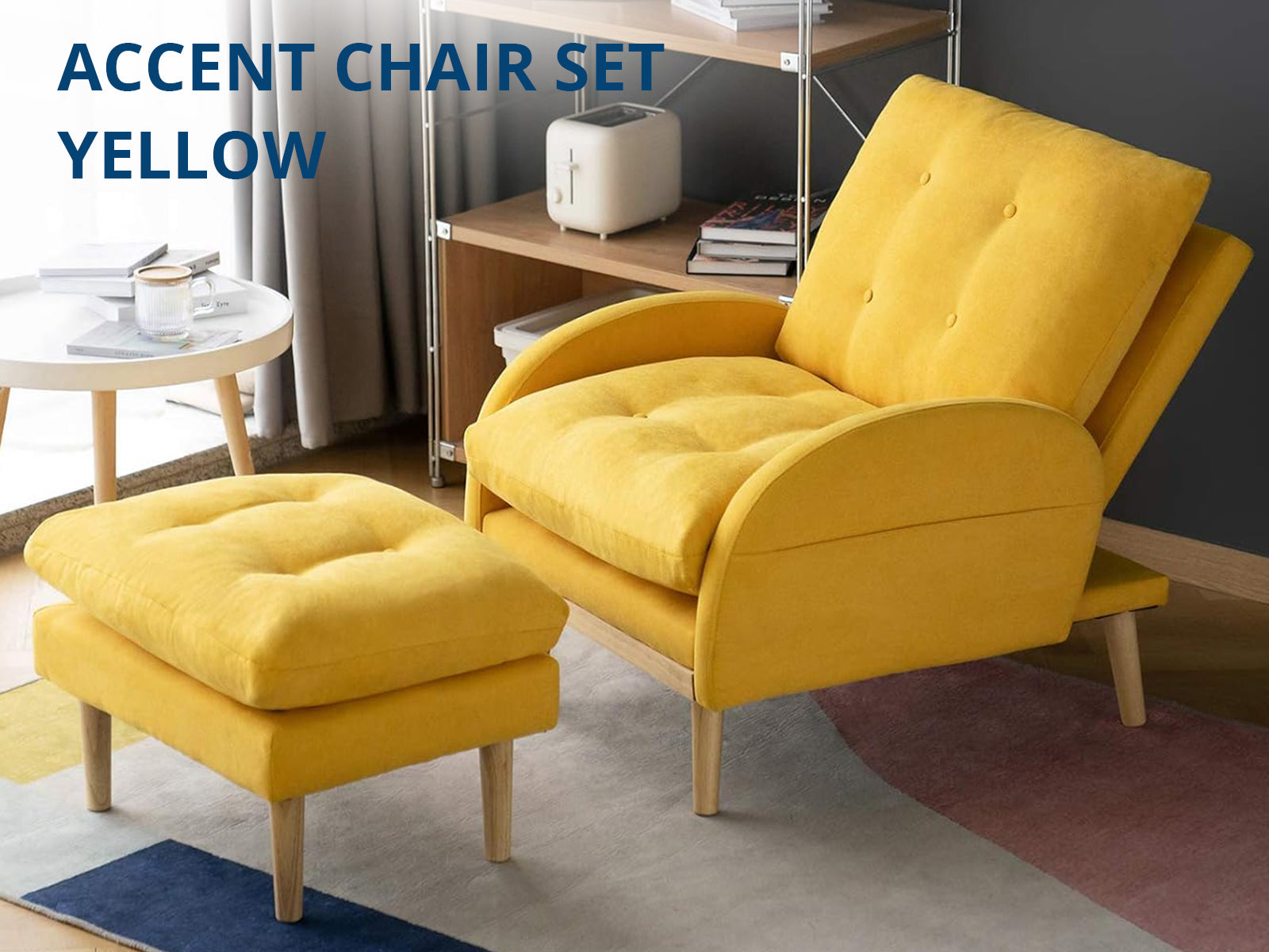 Yellow chair and online ottoman set